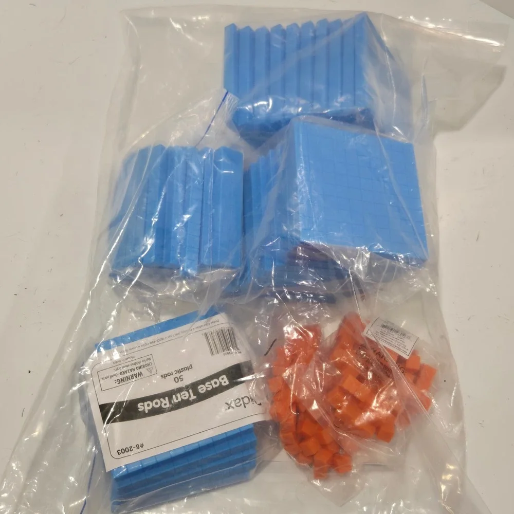 Base Ten Rods Units Flats Math Manipulatives Kit samples Grade 6 Lesson 9